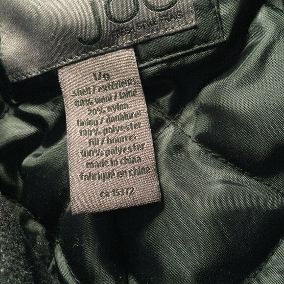 Joe men's coat black large 87cm long 40% wool - Picture 2 of 11